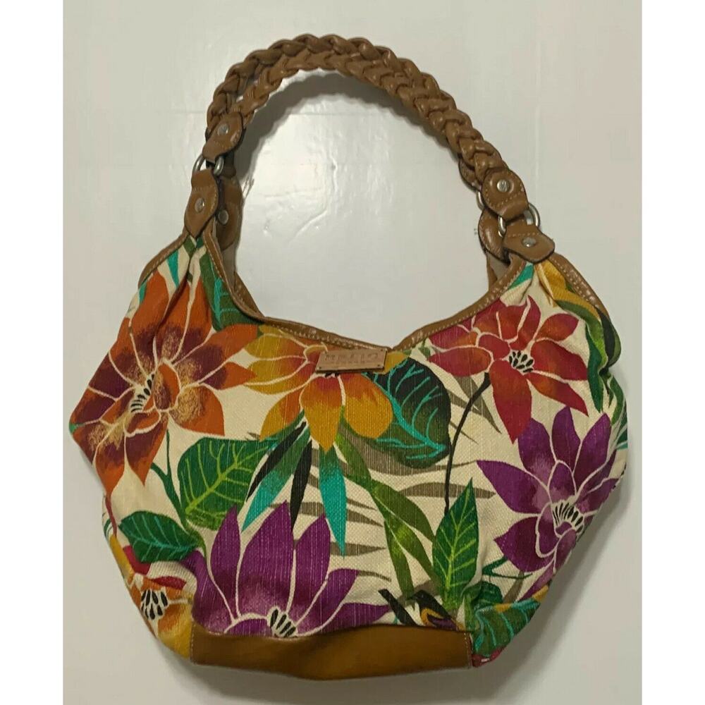 Relic Womens Hobo Handbag Purse Multicolor Floral Inner Pockets Double Handles